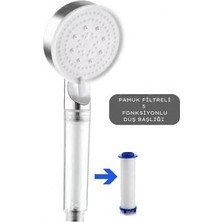 Vigordurus Turbo Filtreli Duş Başlığı, Yüksek Basınçlı Filtreli El Duşu, 5 Fonksiyonlu Filtreli Duş Başlığı, Filtreli El Duşu (Chrome)