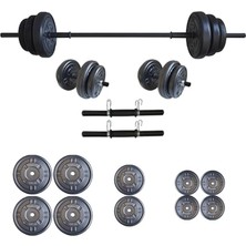 Nuvvo Moccadiamond 55 kg Halter Seti Dambıl Seti 55 kg Ağırlık ve Vücut Geliştirme(50 kg Plaka Ağırlığı)