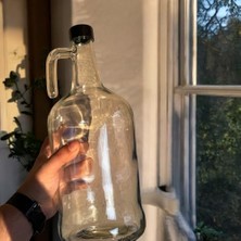 Vigordurus 3 Litre Cam Galon Şişe-Sürahi – Sızdırmaz Kapaklı, Geniş Ağızlı Saklama Kabı | Ev Yapımı Içecek, Zeytinyağı ve Sirke Için Uygun