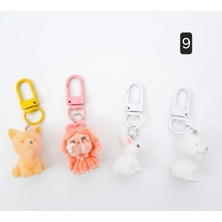Dogadastore Anahtarlık Çanta Süsü Akesuar Tüylü Fermuar Charm 4 Lü Ürün
