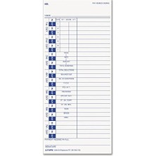 Vigordurus Tops Zaman Kartları, Haftalık, Tek Taraflı, 4" x 9", Beyaz Stok, Mavi Baskı, 100 Adet (12443)