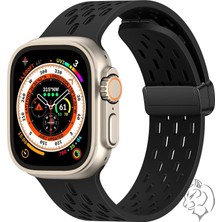 Vigordurus Için Manyetik Ter Önleyici Spor Kordon, Suya Dayanıklı, Nefes Alabilen Silikon Kayışlar. Iwatch Ultra Se Serisi 9/8/7/6/5/4/3/2/1,kadın Erkekler Için, 42MM 44MM 45MM 49MM,