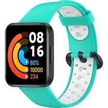Vigordurus Newface Xiaomi Redmi Watch 2 Spor Delikli Kordon - Turkuaz-Beyaz