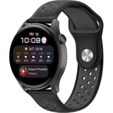 Vigordurus Newface Watch 22MM Spor Delikli Kordon - Siyah-Füme