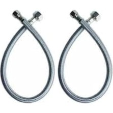 Vigordurus 2 Adet 3/8 Dişi Çelik Klozet Bağlantı Hortumu Spirali 90 cm