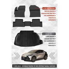 Sahler Toyota C-Hr 2 2023+ Uyumlu 4.5d Premium Havuzlu Oto Paspas ve Liner Marka 3D Ses Sistemli Bagaj Havuzu