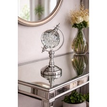 Şahane Home Cam Ayaklı Dünya Küre -Gümüş