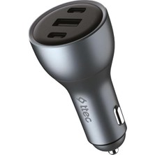 Vigordurus Smartcharger Trio Pd 130W Araç Hızlı Şarj Aleti 2 Usb-C+Usb-A