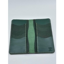 OAKCO LEATHER  HANDMADE YEŞİL DERİ CÜZDAN