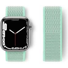 Vigordurus Newface Apple Watch 38MM Hasırlı Cırtcırtlı Kordon - Turkuaz