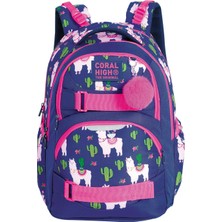 Coral High Renkli Lama Desenli Okul Sırt Çantası 24446