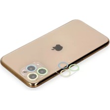 Vigordurus Newface iPhone 11 Pro Max Renkli Kamera Lens Koruma Cam - Yeşil-Sarı