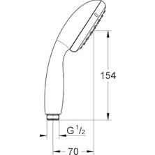 Vigordurus Start 100 El Duşu, 2 Akışlı, Düşmeye Dayanıklı, Su Tasarruflu, Kireç Önleyici Sistem, Banyo, Duş Başlığı, Krom, 27946000