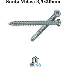 Seka Hand Tools Sunta Vidası 3,5X20MM 100'LÜ Paket – Mobilya & Ahşap Uygulamaları Için Güçlü, Paslanmaz Vida Seti