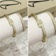 Ca Shopping Altın Kaplama Kuyumcu Işçiliği Kararmaz Çelik Kelepçe Bileklik