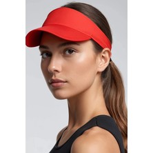 Belifanti Collection Kırmızı Tenis Vizör Şapka Ayarlanabilir Hafif Spor Güneşlik Unisex