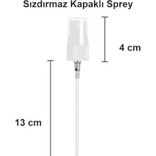 Vigordurus 4 Adet Şeffaf Kapaklı Beyaz Sprey Fısfıs Kolonya Dezenfektan Çok Amaçlı Cep Çanta Cam Şişe 50ML