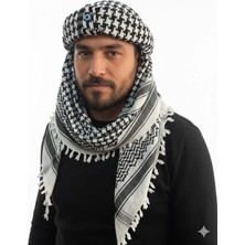 Belifanti Collection Nazar Boncuklu Özel Tasarım Siyah Beyaz Puşi Şapka Etnik Kefiye Model