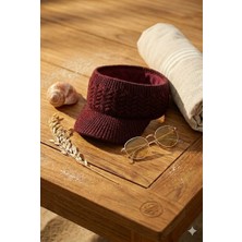 Belifanti Collection Premium Bordo Örme Triko Vizör Şapka Esnek Yapı Nefes Alabilir Spor Tenis Güneşlik