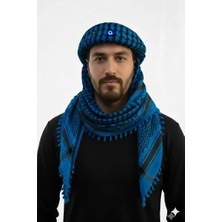 Belifanti Collection Nazar Boncuklu Özel Tasarım Mavi Puşi Şapka Etnik Kefiye Model