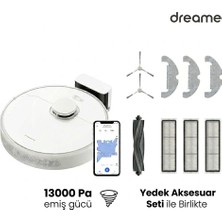Dreame F10 Premium Robot Süpürge 13.000 Pa Emiş ve Saç Dolaşmayan Kauçuk Fırça ve Aksesuar Seti