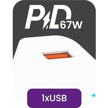 Vigordurus 67W Turbo Saniye Göstergeli Type-C Şarj Seti