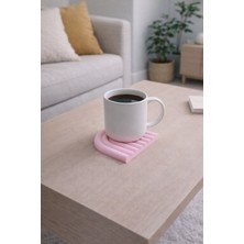 Bit Byte Brick Wave Dekoratif Bardak Altlığı - Şeftali Pembe