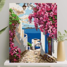 HDY Store Sayılarla Boyama Tuval Seti 40X50 cm Fırça ve Boya Dahil 1 Parça 41 Delft Blue Renkli