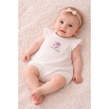 Neciks Necix's Kız Bebek Yazlık Tulum 0- 6 Ay Coton Penye Kumaş 5470 5457 5491