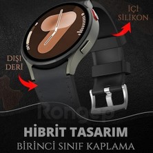 Vigordurus ile Uyumlu Deri Görünümlü Hibrit 20MM Silikon Kordon Galaxy 7/6/5/4 Serisi Için Galaxy 7 Kordon (40MM/44MM) 6/4 (47/43/42MM) 5 Pro Uyumlu