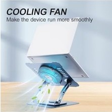 Vigordurus Ayarlanabilir Yükseklik Alüminyum Dizüstü Bilgisayar Soğutma Standı, 3 Hız Fanlı, 10-15 Inç