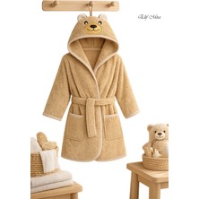 Elif Mira Kapşonlu Pamuklu Çocuk Bornozu Joyful Zoo