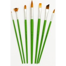 Vigordurus Resim Fırçası Yeşil 7 Parça Akrilik Yağlıboya Fırça Seti