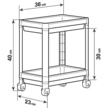 Vigordurus Life 2 Adet 2 Katlı Tekerlekli Tezgah Altı Gri Banyo Mutfak Rafı MIT1124