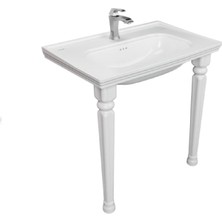 Creavit Antik Etajerli Lavabo 80 cm Antik Konsol Ayak Seti AN080 + KL270