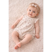 Neciks Necix's Kız Bebek Yazlık Tulum 0- 6 Ay Coton Penye Kumaş 5470 5457 5491