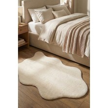 Halı Special Yuma Krem Peluş Post Halı-Yumuşak-Yıkanabilir-Modern-Dekoratif