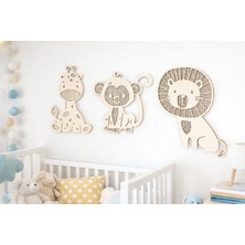 Safari Model Ahşap Hazeran Görünümlü Çocuk Odası Duvar Dekoru