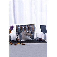 Vigordurus Sekizli Standlı Baharatlık Seti Gri Beyaz - 161280-815