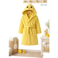 Elif Mira Kapşonlu Pamuklu Çocuk Bornozu Joyful Zoo