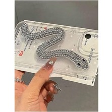 Vigordurus 13-14 ve 15 ile Uyumlu Taşlı Yılan Oyuncak Tasarımlı Esnek Silikon Kılıfı