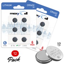 Maxycell 12 Adet 1632 CR1632 DL1632 3V Lityum Madeni Para Pilleri