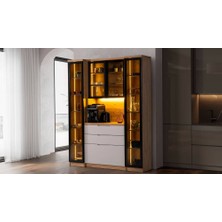 Maq Home Breda Kahve Köşesi +2 Yan Modüllü Çok Amaçlı Dolap Mutfak