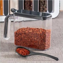 Vigordurus 12'li Kaşıklı Baharatlık Seti - Ultra Güçlü Yapışkan ile Duvara Monte ve Tezgah Üstü Kullanım, Kapaklı Mutfak Düzenleyici Baharatlık Takımı, Antresit Renk