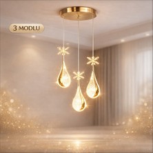 Kialed Damla 3'lü LED Sarkıt Avize 3 Modlu Aydınlatma (Kumanda Yoktur)