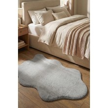 Halı Special Yuma Gri Peluş Post Halı-Yumuşak-Yıkanabilir-Modern-Dekoratif