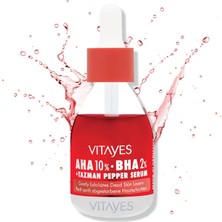 Vigordurus Aha%10 Bha%2 Kırmızı Peeling Cilt Serumu - Gözenek Sıkılaştırıcı, Cilt Canlandırıcı, Yenileyici, Ton Eşitleyici, Arındırıcı, Siyah Nokta ve Akne Karşıtı, Anti-Aging, Yaşlanma Karşıtı 30 ml
