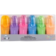 Vigordurus Mini Fosforlu Kalem, Pastel Renk, 6'lı, Karışık