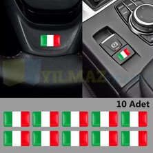 Yılmazetic Alfa Romeo Fiat Italya Bayrak Direksiyon Jant Vites Torpido Damla Etiket Silikon Oto Sticker 18X11MM
