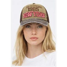 Soulistic Collection Unisex New York 1985 Yazılı Yarı Fileli Yıkamalı Eskitme Şapka